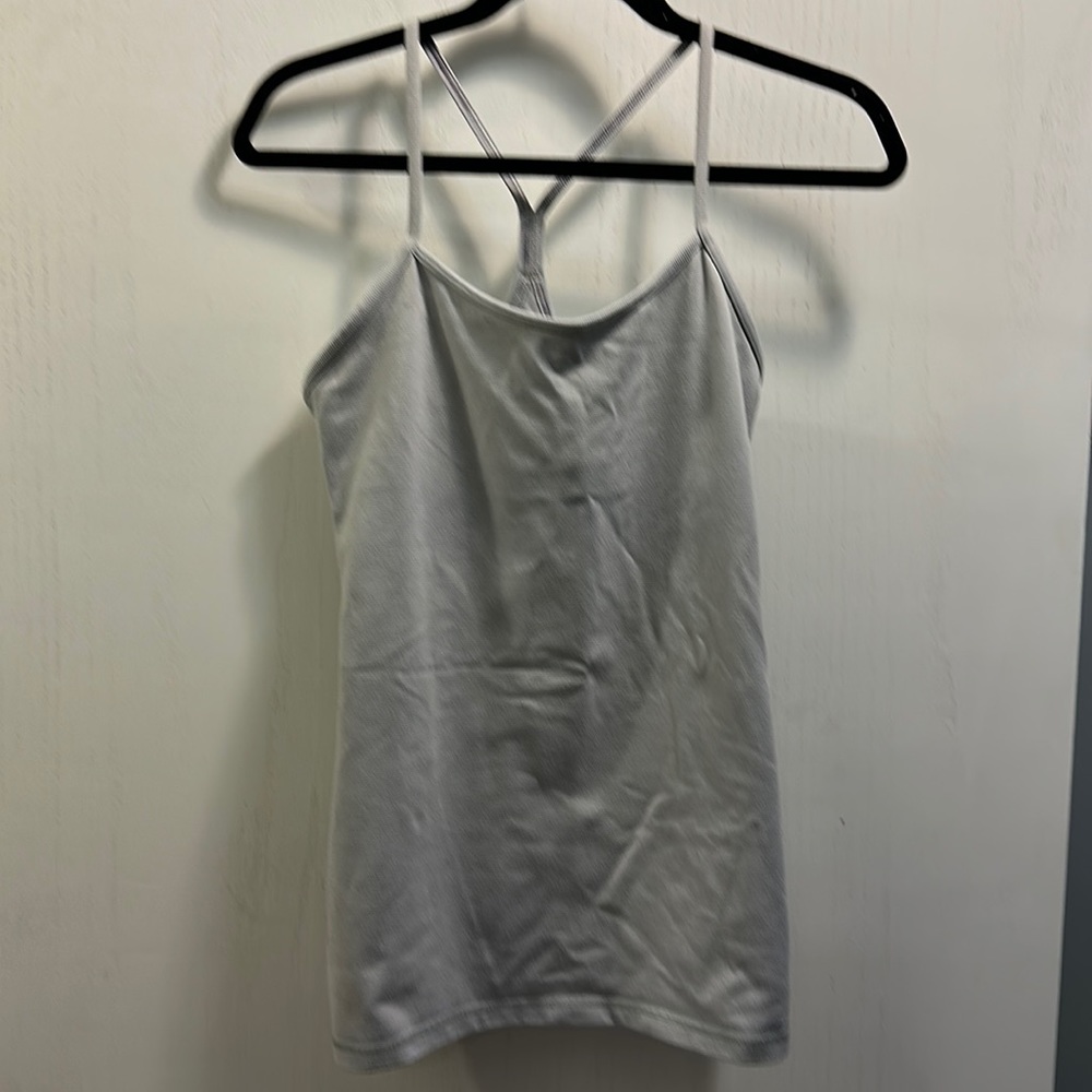 Lululemon athletica light Gray ribbed racer back athletic tank top.